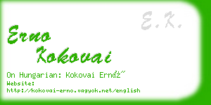 erno kokovai business card